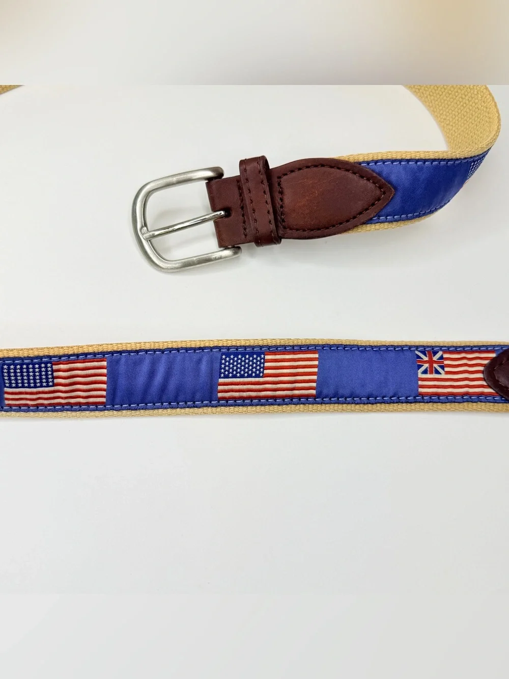Belted Cow Company Historical American Flags Ribbon Club Belt- 42